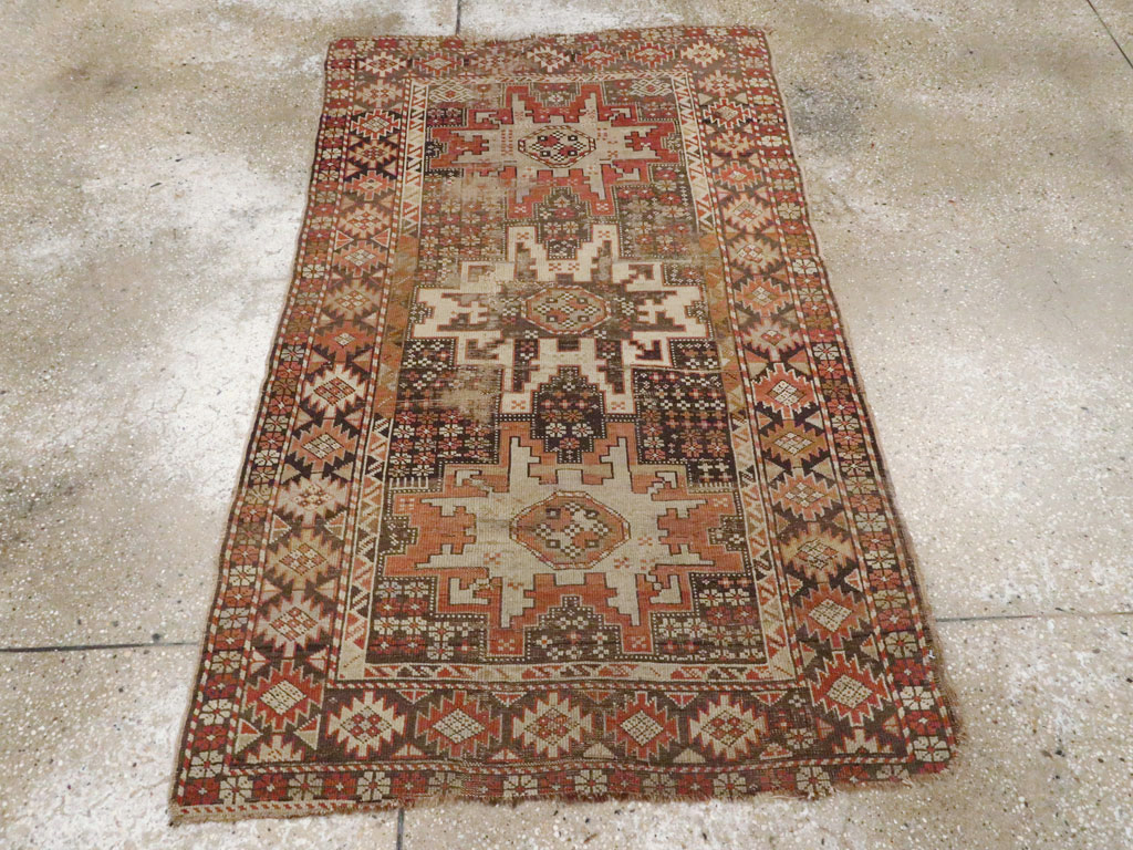 Antique Caucasian Kuba Distressed Rug, No.20547 - Gss