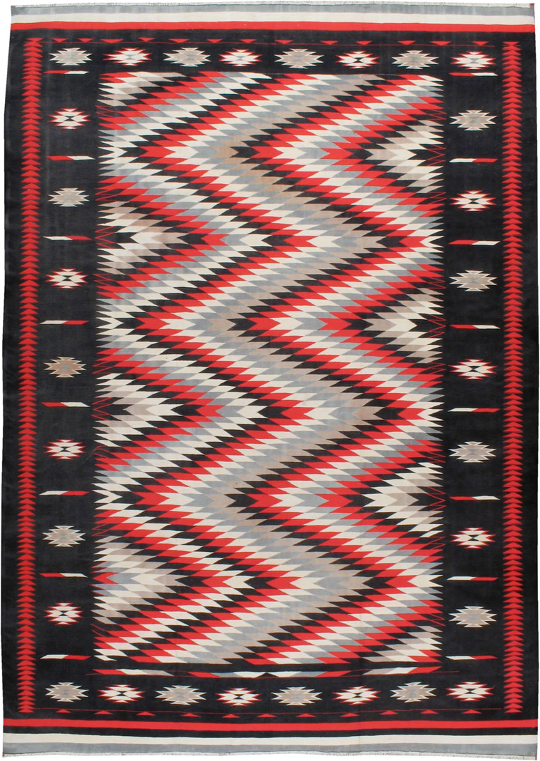 Vintage Indian Flat-weave Dhurrie Carpet, No.20550 - Gss