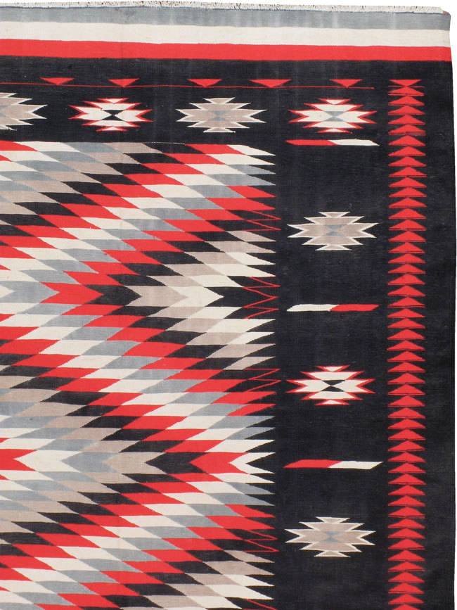 Vintage Indian Flat-weave Dhurrie Carpet, No.20550 - Gss