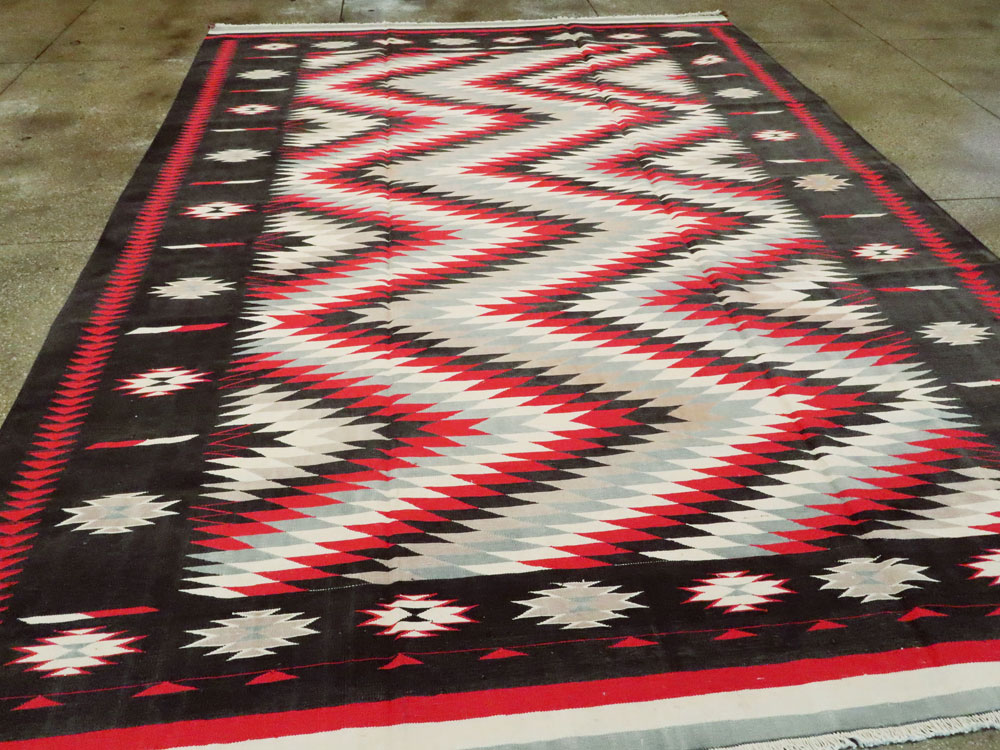 Vintage Indian Flat-weave Dhurrie Carpet, No.20550 - Gss