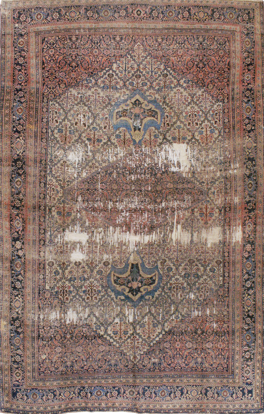 Antique Persian Bidjar Distressed Carpet, No.20569 - Gss