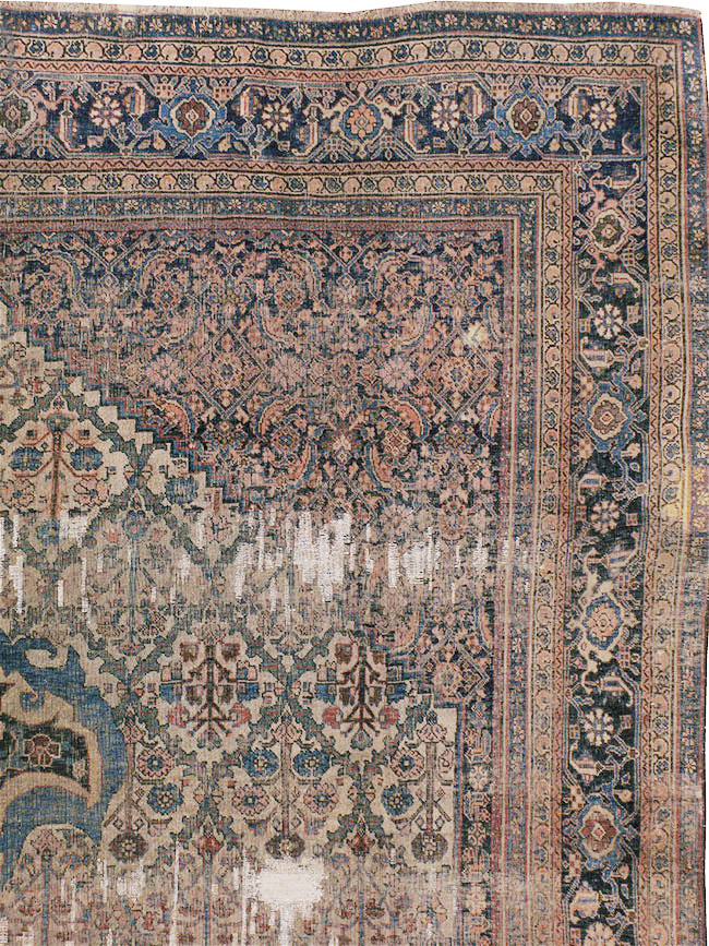 Antique Persian Bidjar Distressed Carpet, No.20569 - Gss