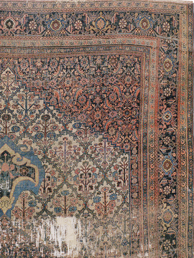 Antique Persian Bidjar Distressed Carpet, No.20569 - Gss