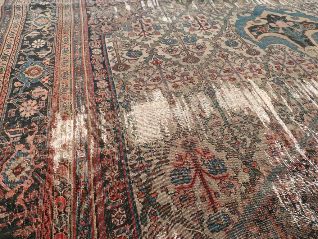 Antique Persian Bidjar Distressed Carpet, No.20569 - Gss