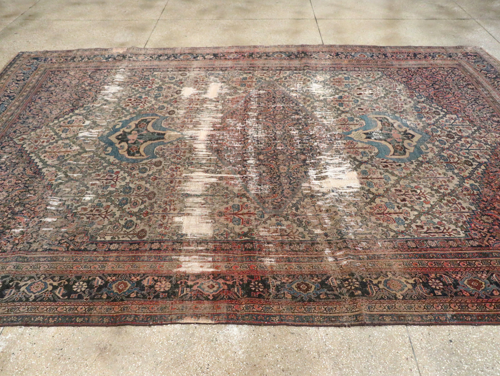 Antique Persian Bidjar Distressed Carpet, No.20569 - Gss