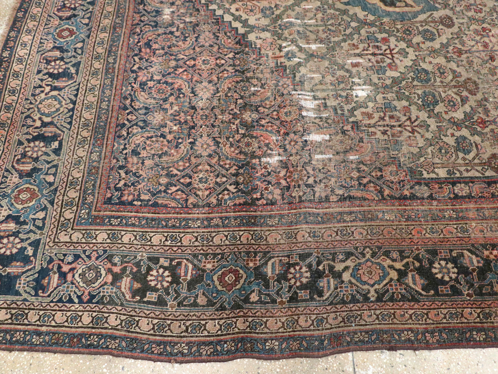 Antique Persian Bidjar Distressed Carpet, No.20569 - Gss