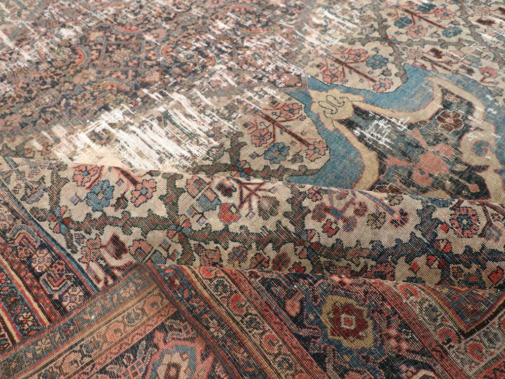 Antique Persian Bidjar Distressed Carpet, No.20569 - Gss