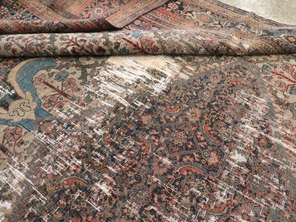Antique Persian Bidjar Distressed Carpet, No.20569 - Gss