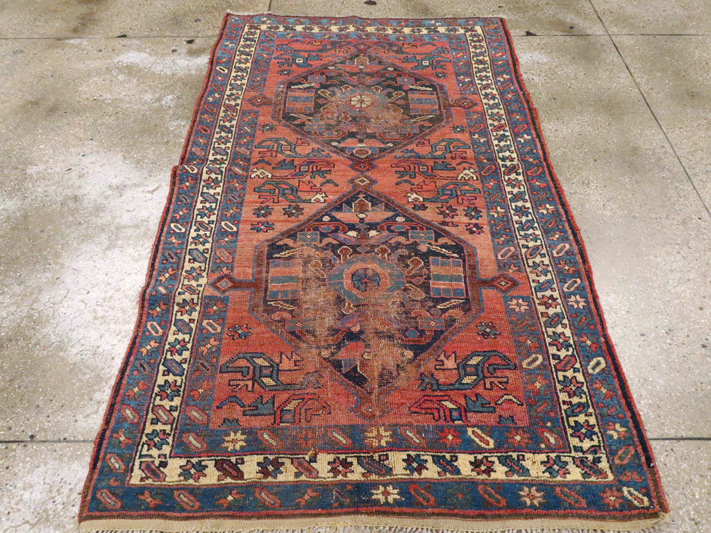Antique Persian Kurdish Distressed Rug, No.20571 - Gss