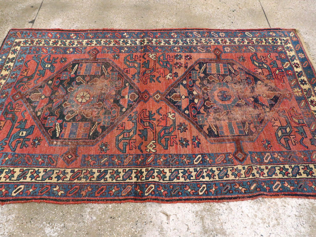 Antique Persian Kurdish Distressed Rug, No.20571 - Gss