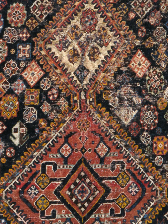 Antique Persian Shiraz Distressed Rug, No.20573 - Gss