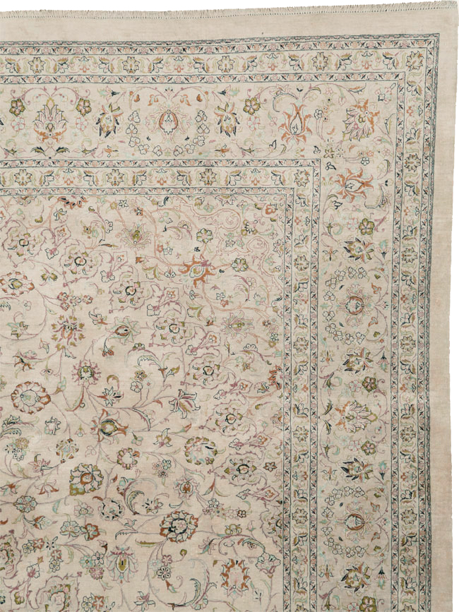 Vintage Persian Kashan Silk Carpet, No.20595 - Gss