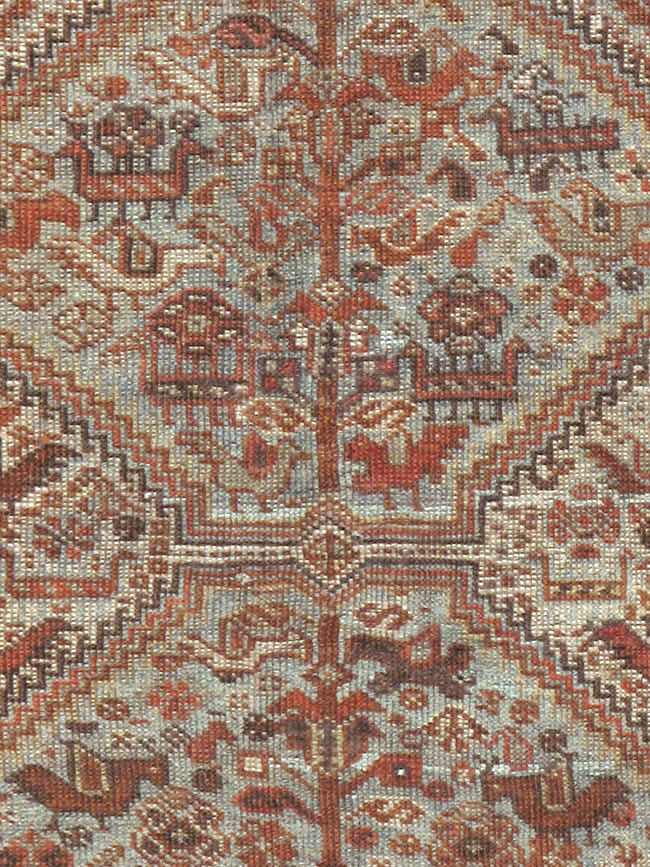 Antique Persian Shiraz Square Rug, No.20706 - Gss
