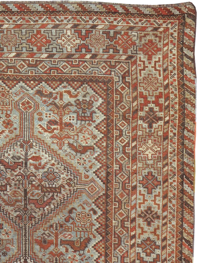 Antique Persian Shiraz Square Rug, No.20706 - Gss