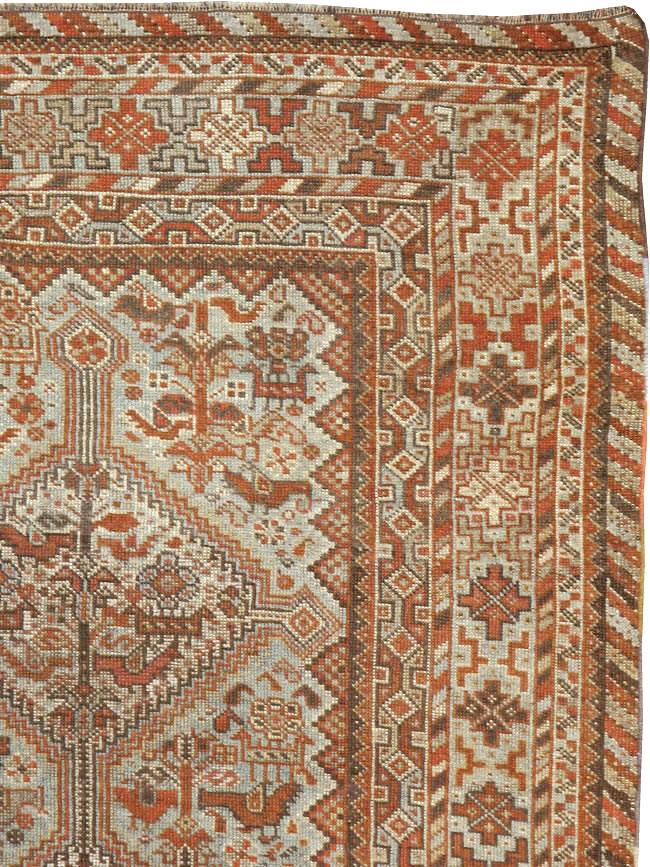 Antique Persian Shiraz Square Rug, No.20706 - Gss