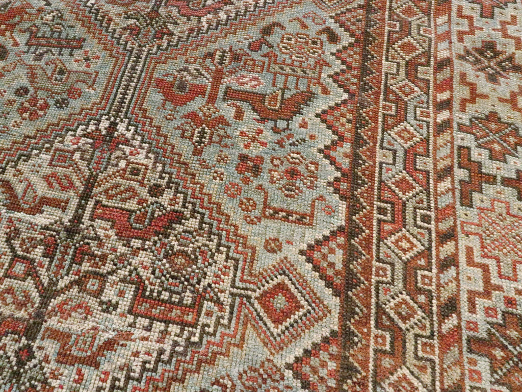 Antique Persian Shiraz Square Rug, No.20706 - Gss