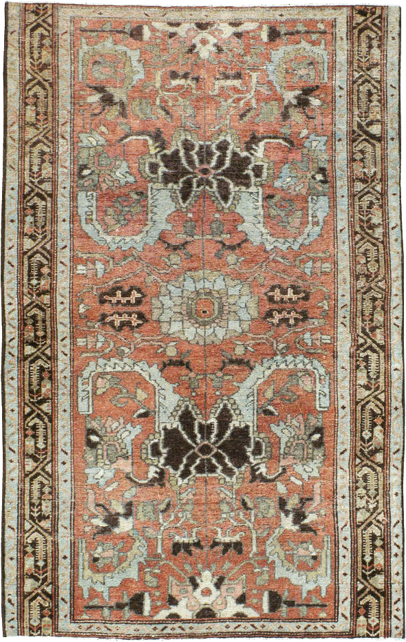 Antique Persian Malayer Rug Throw Rug, No.20716 - Gss