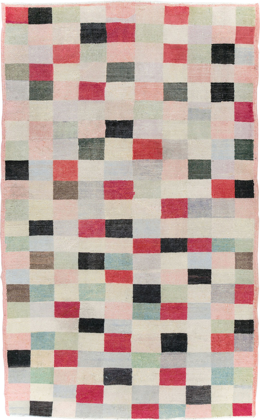 Vintage Turkish Art Deco Accent Carpet, No.20813 - Gss