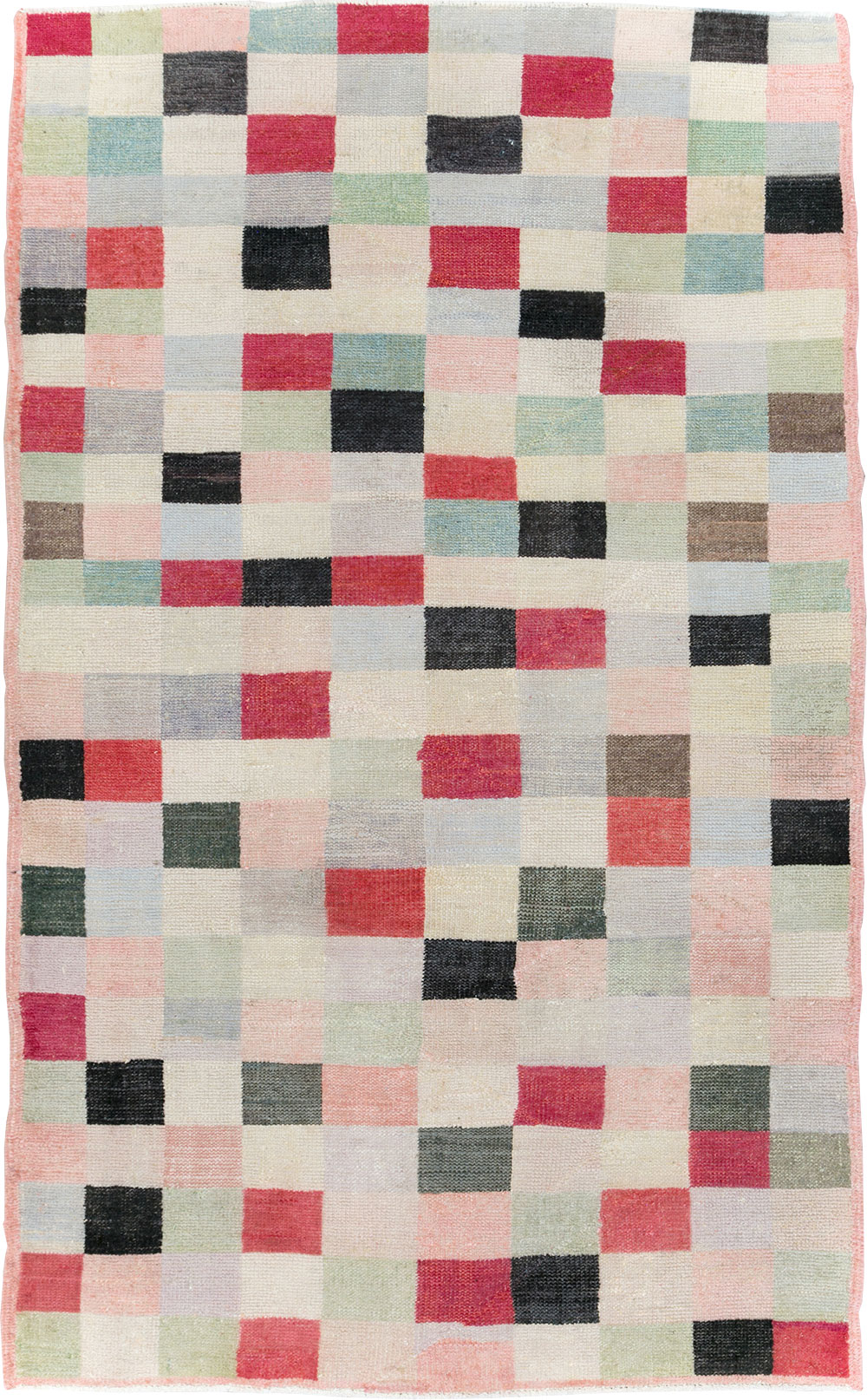 Vintage Turkish Art Deco Accent Carpet, No.20813 - Gss