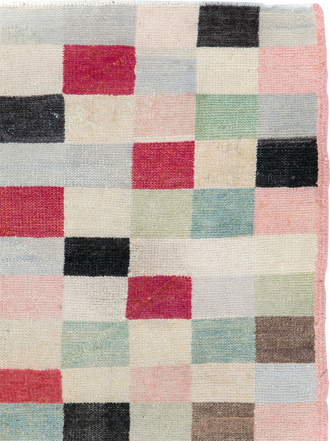 Vintage Turkish Art Deco Accent Carpet, No.20813 - Gss