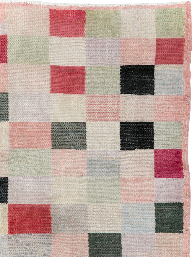 Vintage Turkish Art Deco Accent Carpet, No.20813 - Gss