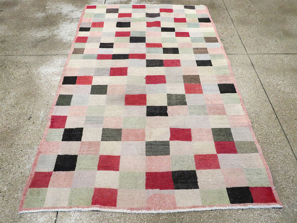 Vintage Turkish Art Deco Accent Carpet, No.20813 - Gss