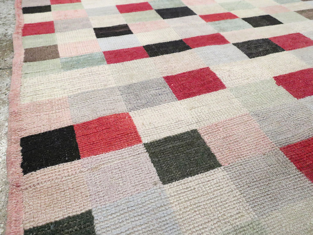 Vintage Turkish Art Deco Accent Carpet, No.20813 - Gss