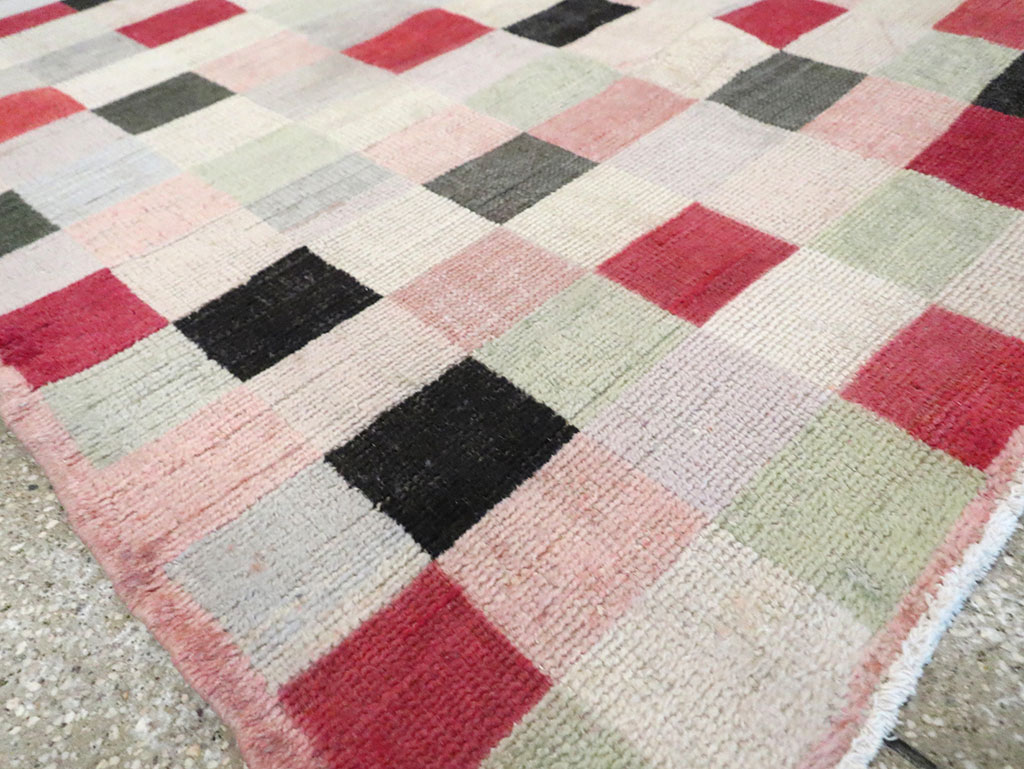 Vintage Turkish Art Deco Accent Carpet, No.20813 - Gss