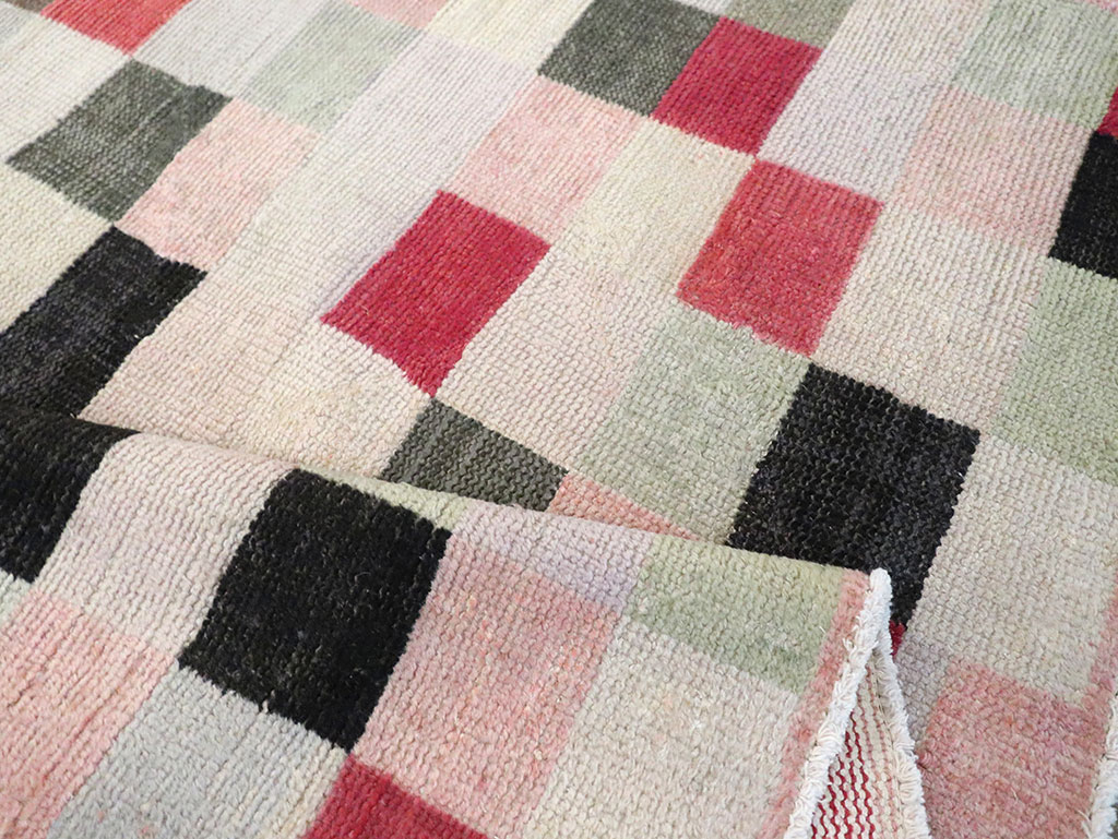 Vintage Turkish Art Deco Accent Carpet, No.20813 - Gss