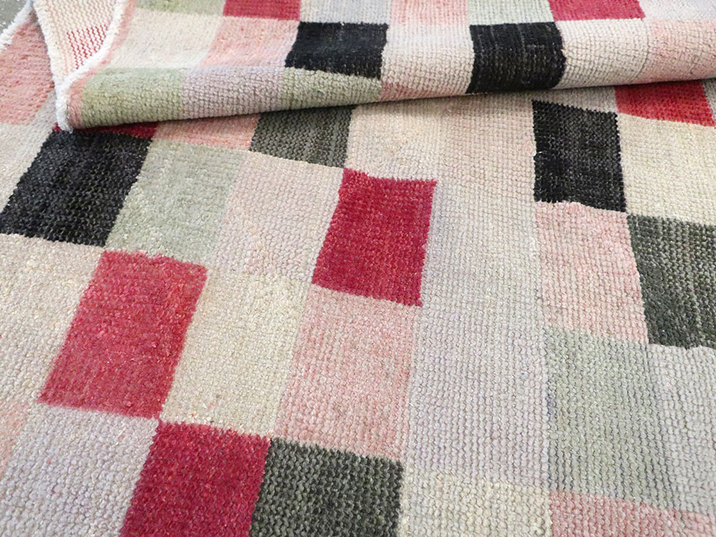 Vintage Turkish Art Deco Accent Carpet, No.20813 - Gss