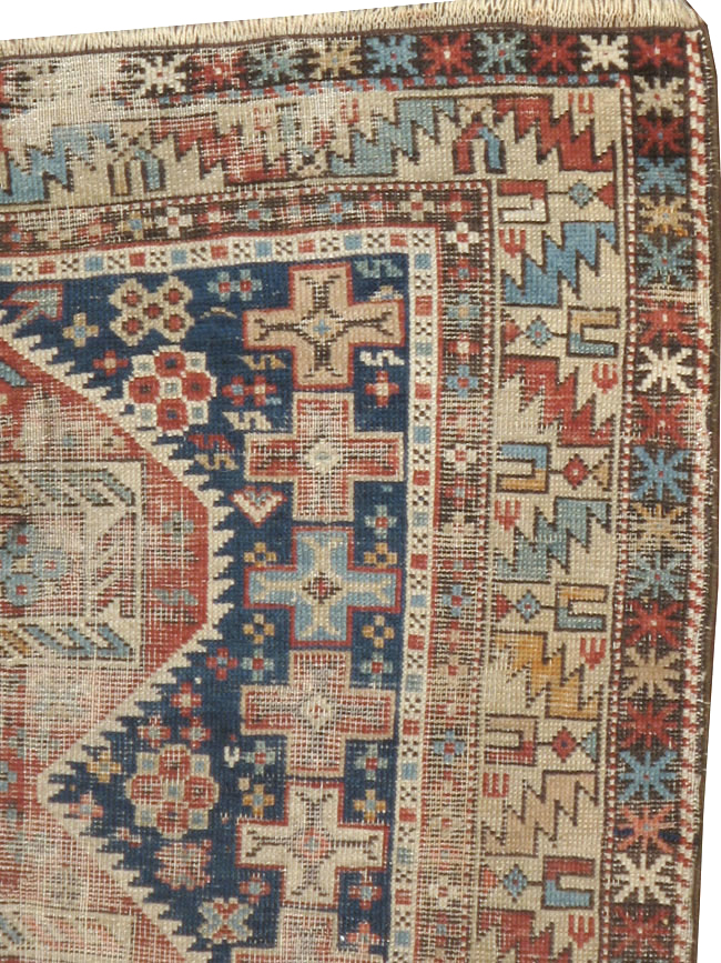 Antique Caucasian Kuba Distressed Rug, No.20859 - Gss