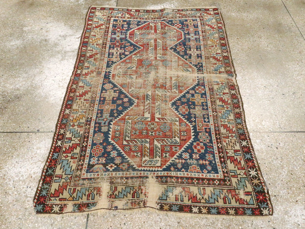 Antique Caucasian Kuba Distressed Rug, No.20859 - Gss