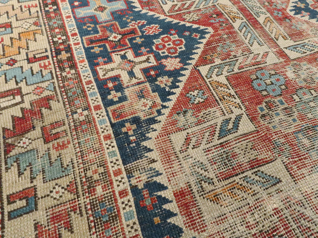 Antique Caucasian Kuba Distressed Rug, No.20859 - Gss