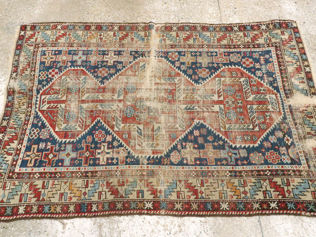 Antique Caucasian Kuba Distressed Rug, No.20859 - Gss
