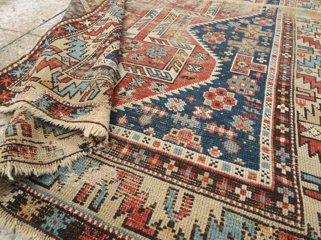 Antique Caucasian Kuba Distressed Rug, No.20859 - Gss