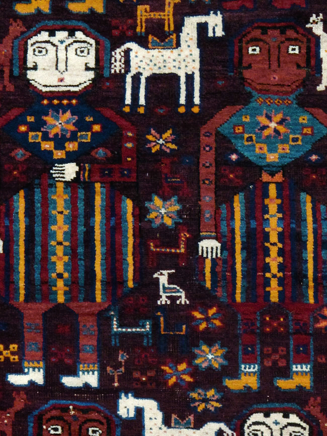 Vintage Persian Baluch Pictorial Rug, No.20886 - Gss