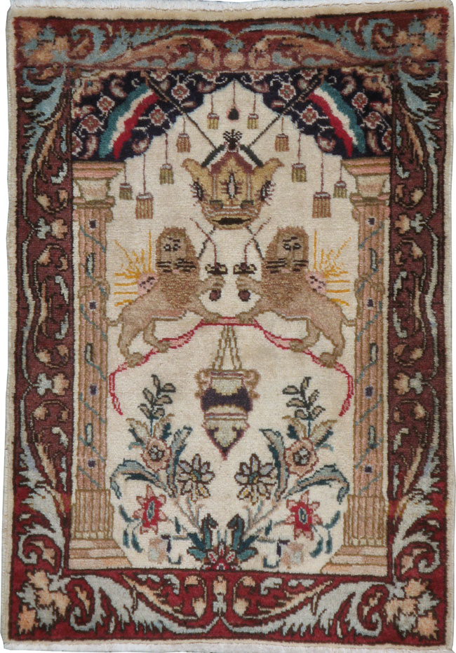 Vintage Persian Tabriz Pictorial Rug, No.20906 - Gss