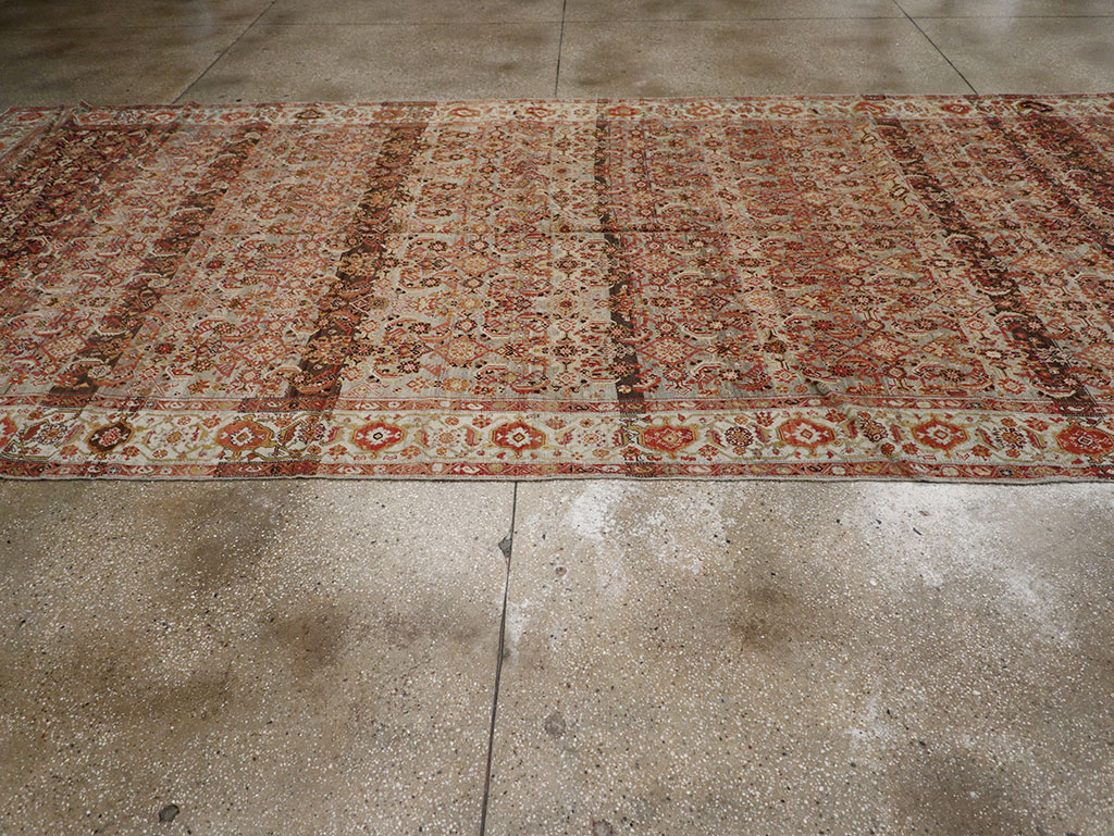 Vintage Persian Malayer Wide Gallery Runner, No.20911 - Gss