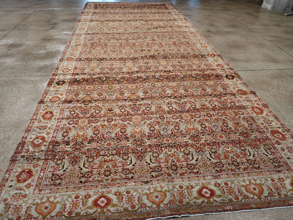 Vintage Persian Malayer Wide Gallery Runner, No.20911 - Gss