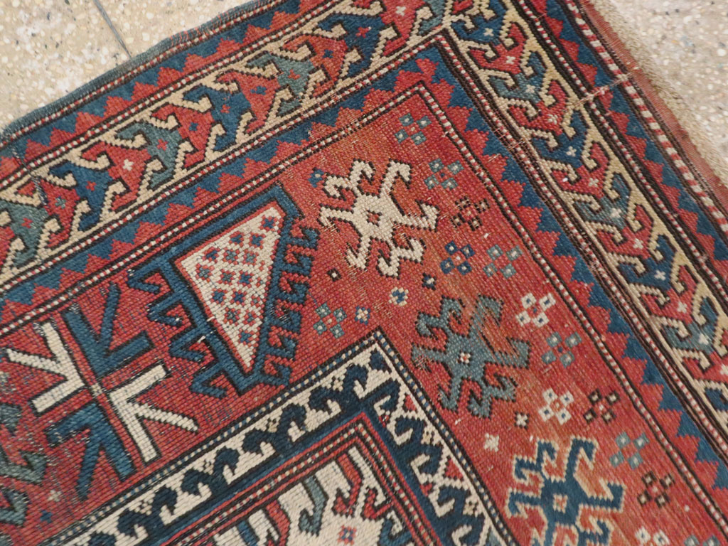 Antique Caucasian Kazak Distressed Rug, No.20954 - Gss