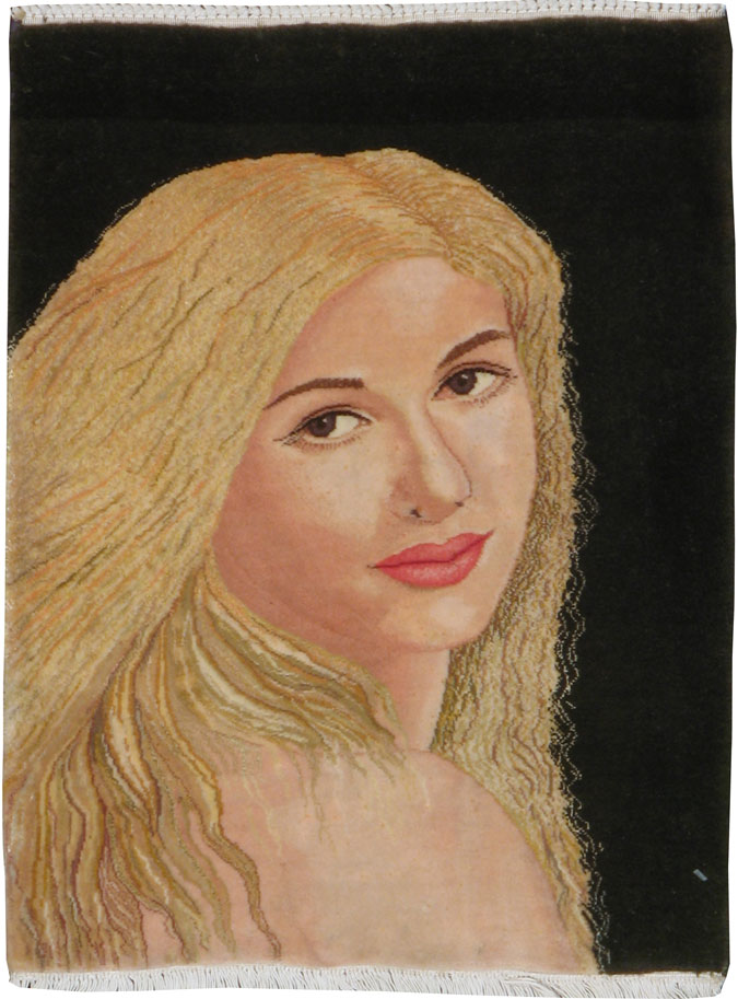 Vintage Persian Tabriz Pictorial Rug, No.21016 - Gss