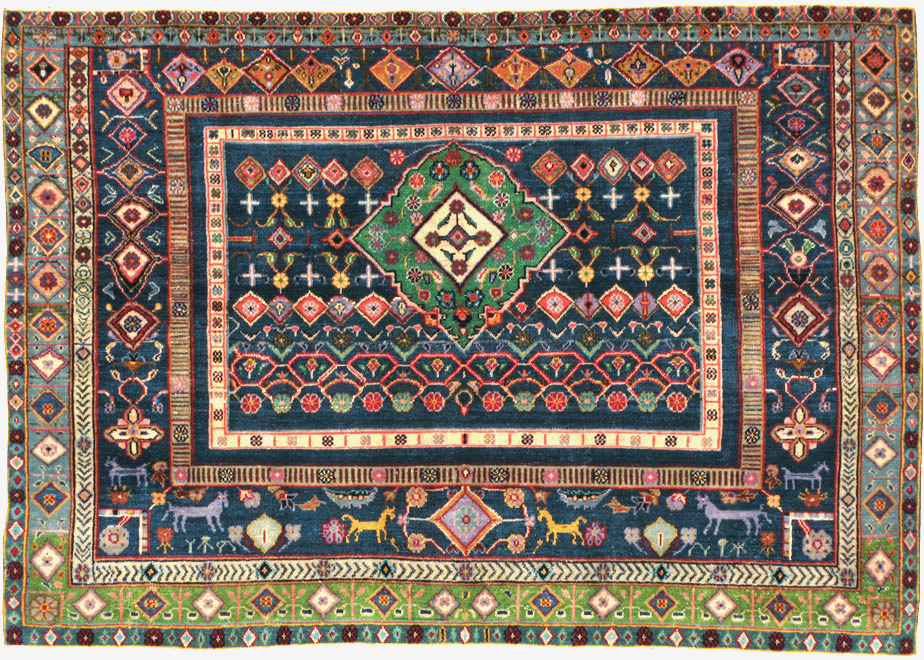 Vintage Persian Tabriz Pictorial Rug, No.21019 - Gss