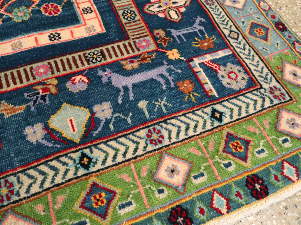 Vintage Persian Tabriz Pictorial Rug, No.21019 - Gss