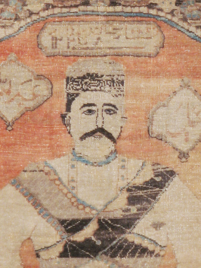 Antique Persian Tabriz Pictoral Rug, No.21040 - Gss