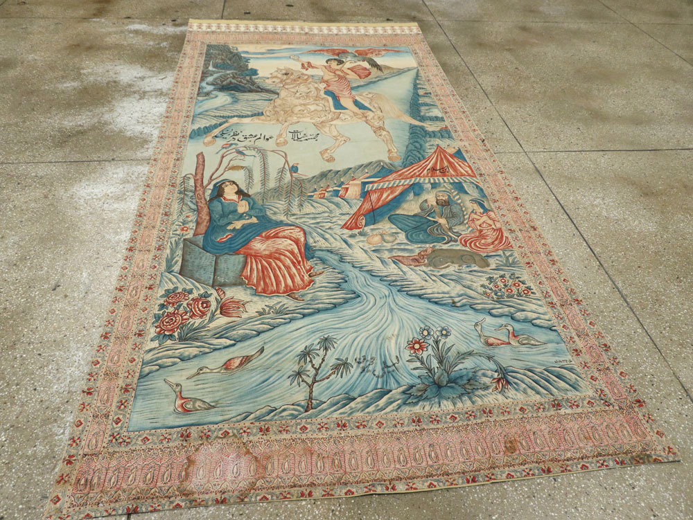 Vintage Persian Pictorial Textile, No.21049 - Gss