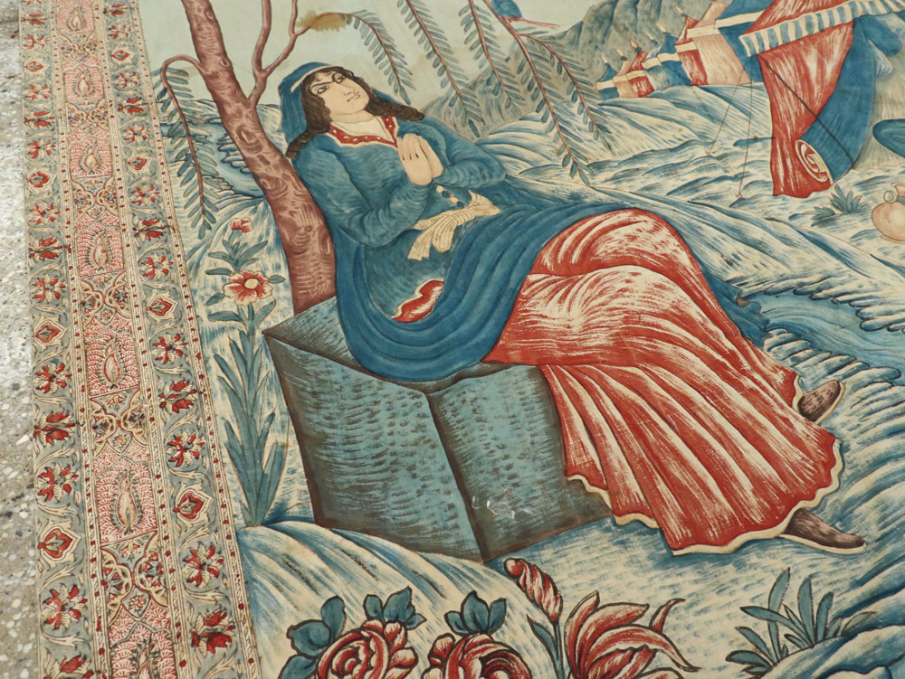 Vintage Persian Pictorial Textile, No.21049 - Gss