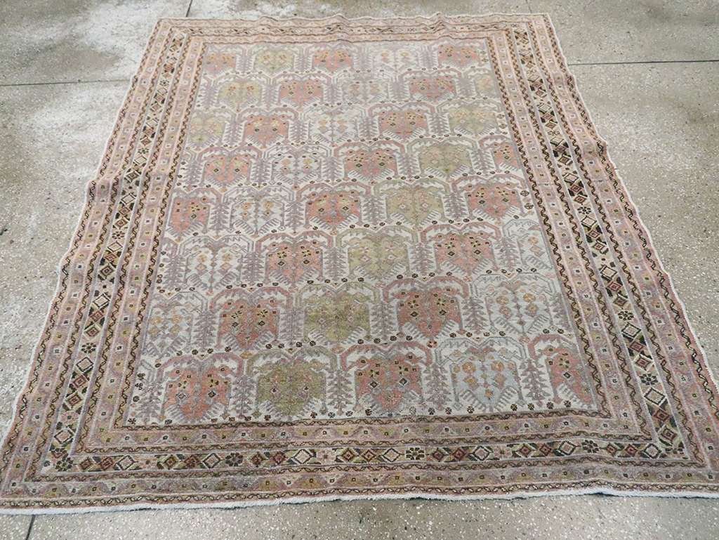 Antique Persian Afshar Square Accent Rug, No.21078 - Gss