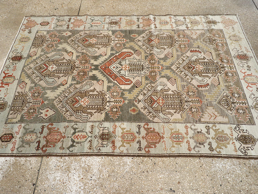 Vintage Persian Malayer Accent Rug, No.21117 - Gss
