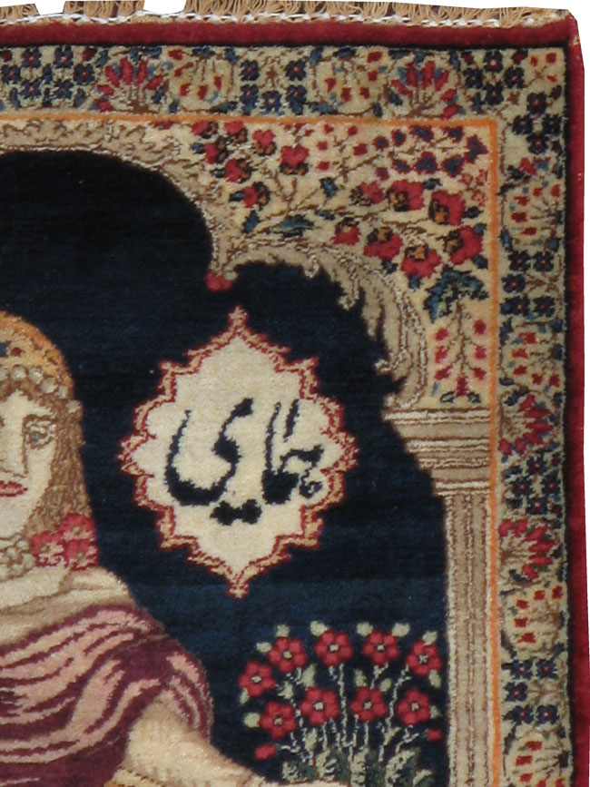 Antique Persian Kerman Pictorial Rug, No.21166 - Gss