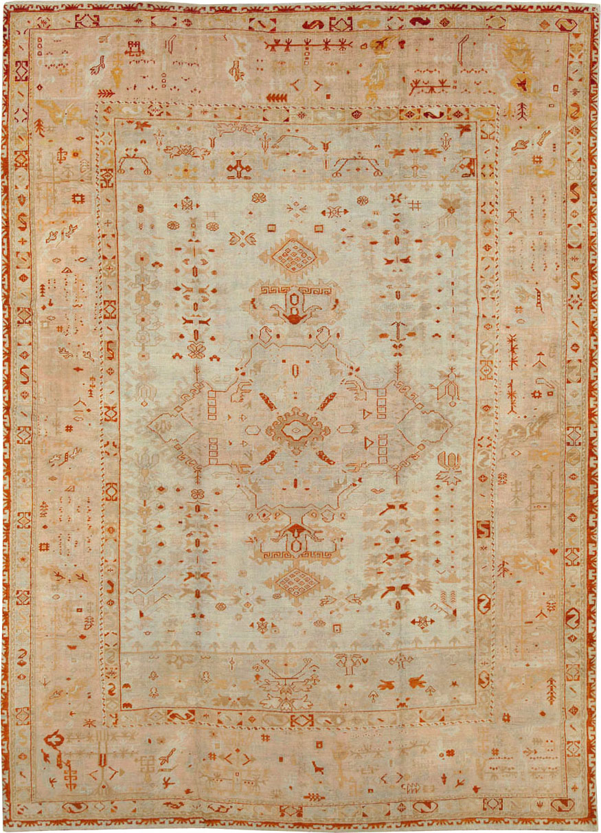 Antique Turkish Oushak Carpet, No.21173 - Gss
